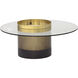 Haru 35.5 X 15.75 inch Clear / Gold Coffee Table